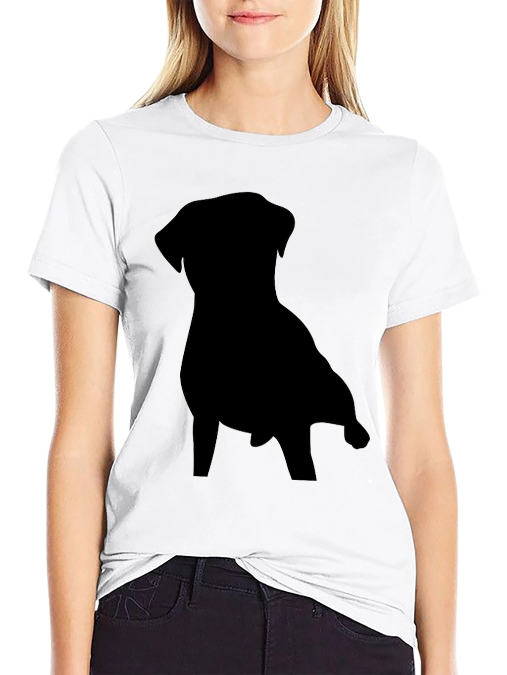 Dog Silhouette Black T-Shirt - Casual Style