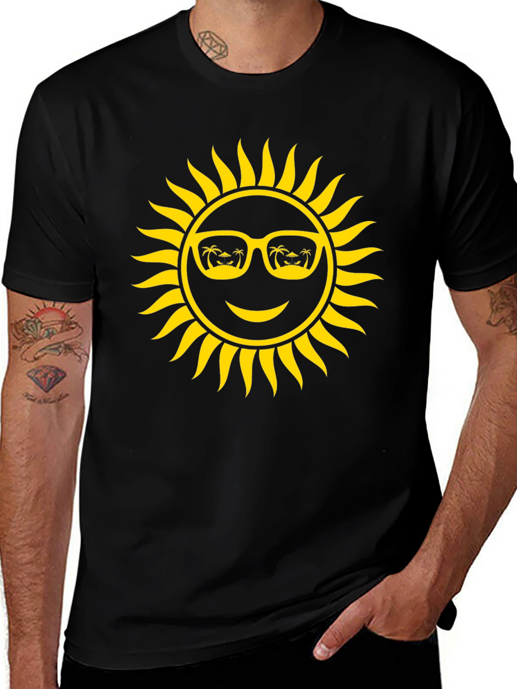 Summer Sun Graphic T-Shirt - Black
