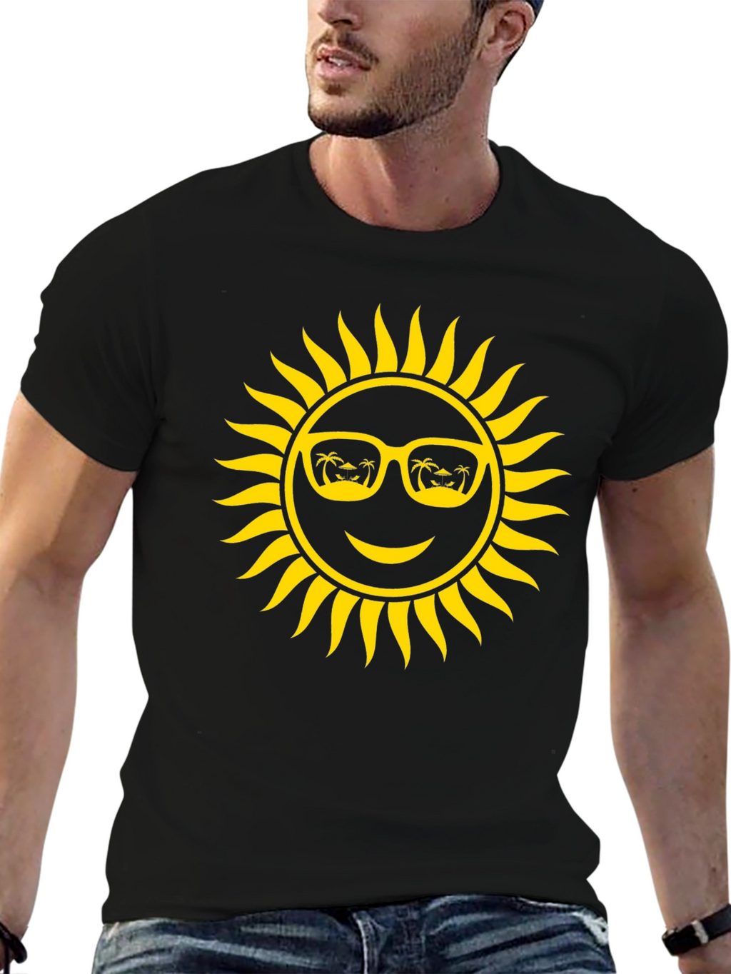 Summer Sun Graphic T-Shirt - Black