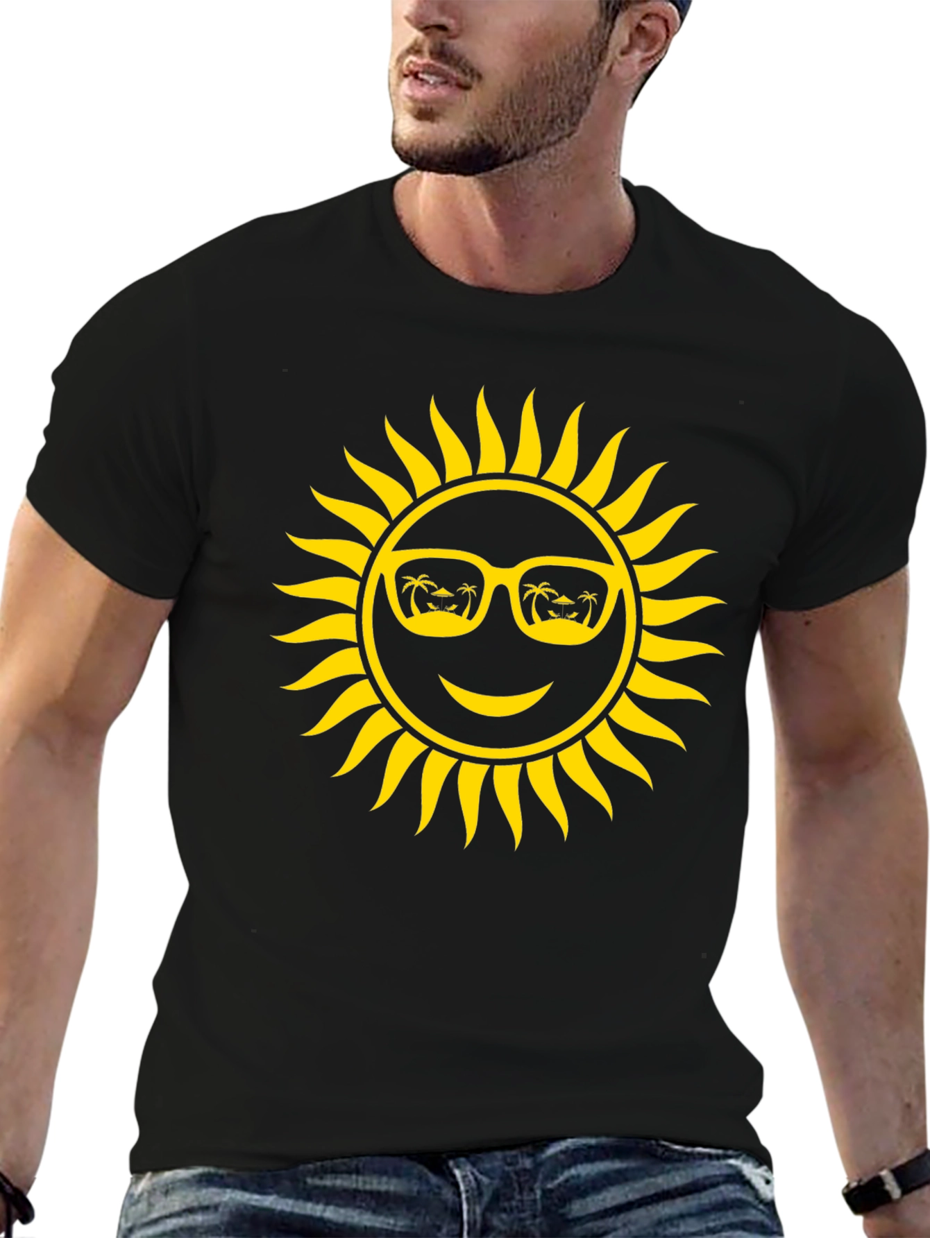 Summer Sun Graphic T-Shirt - Black