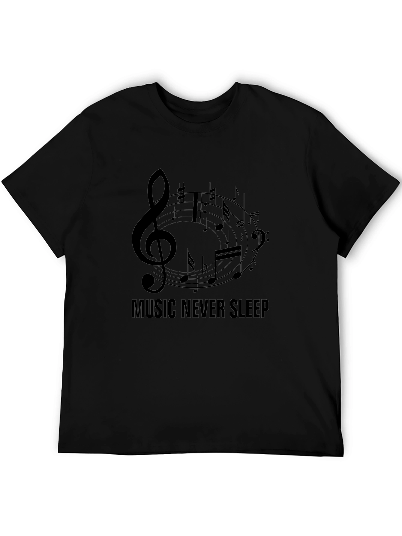 Music Never Sleep Black T-Shirt