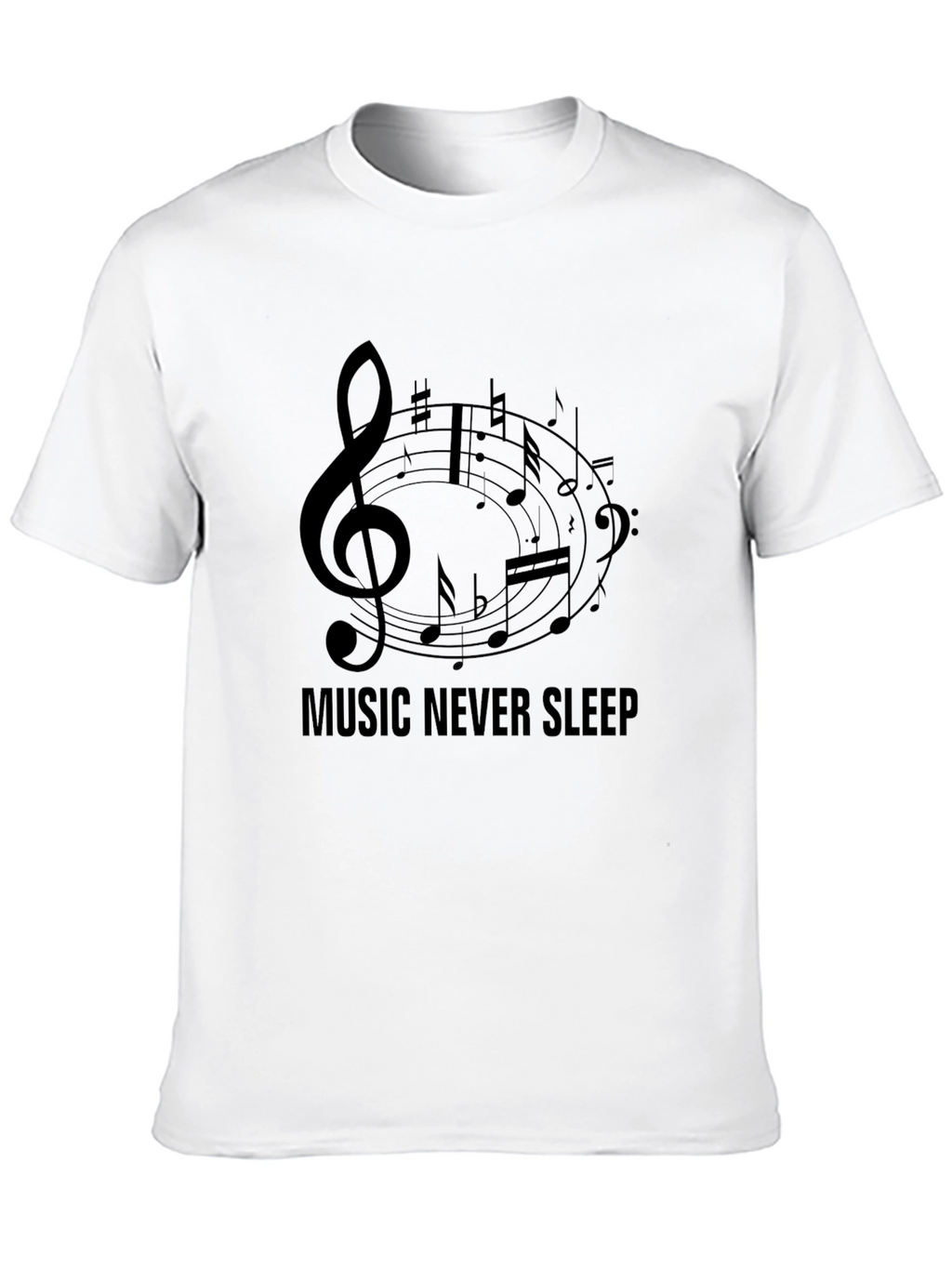 Music Never Sleep Black T-Shirt