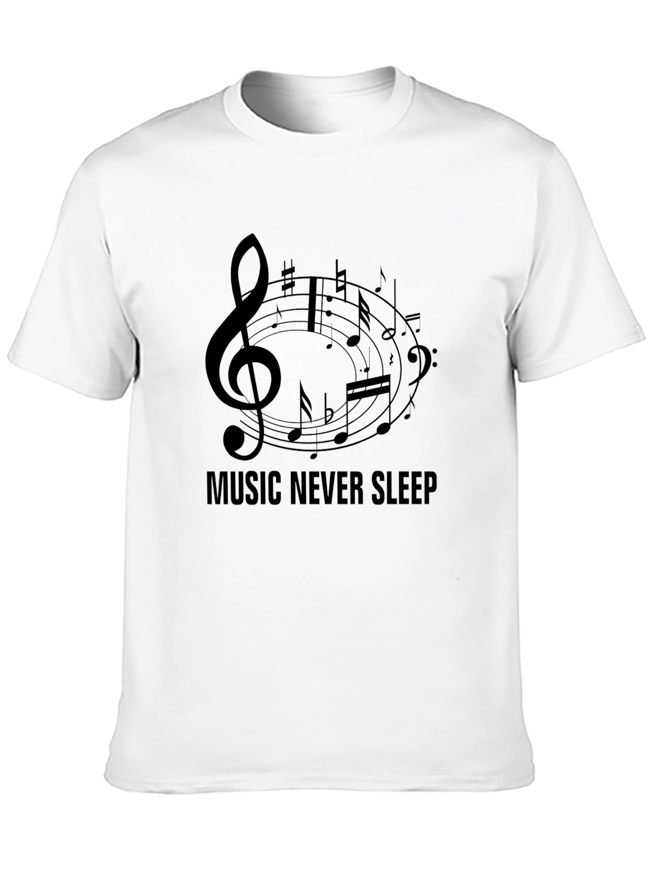 Music Never Sleep Black T-Shirt