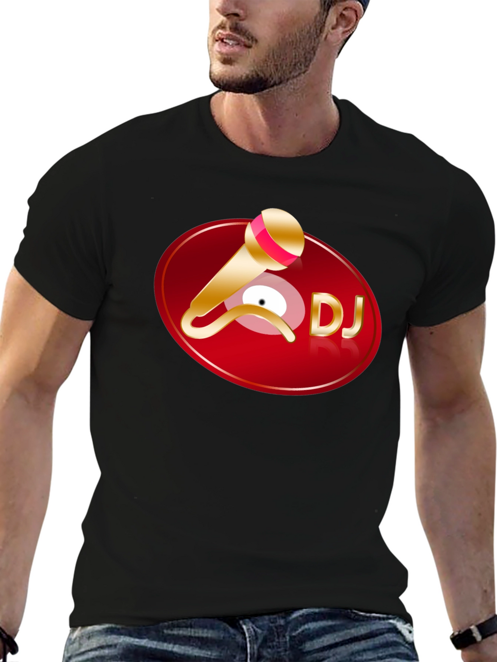 DJ Graphic T-Shirt - Black Cotton Tee