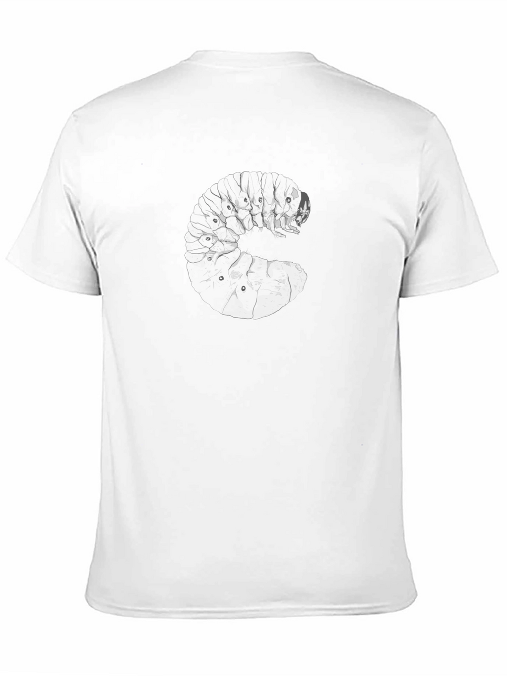 Black Grub Graphic Tee - Insect Print T-Shirt