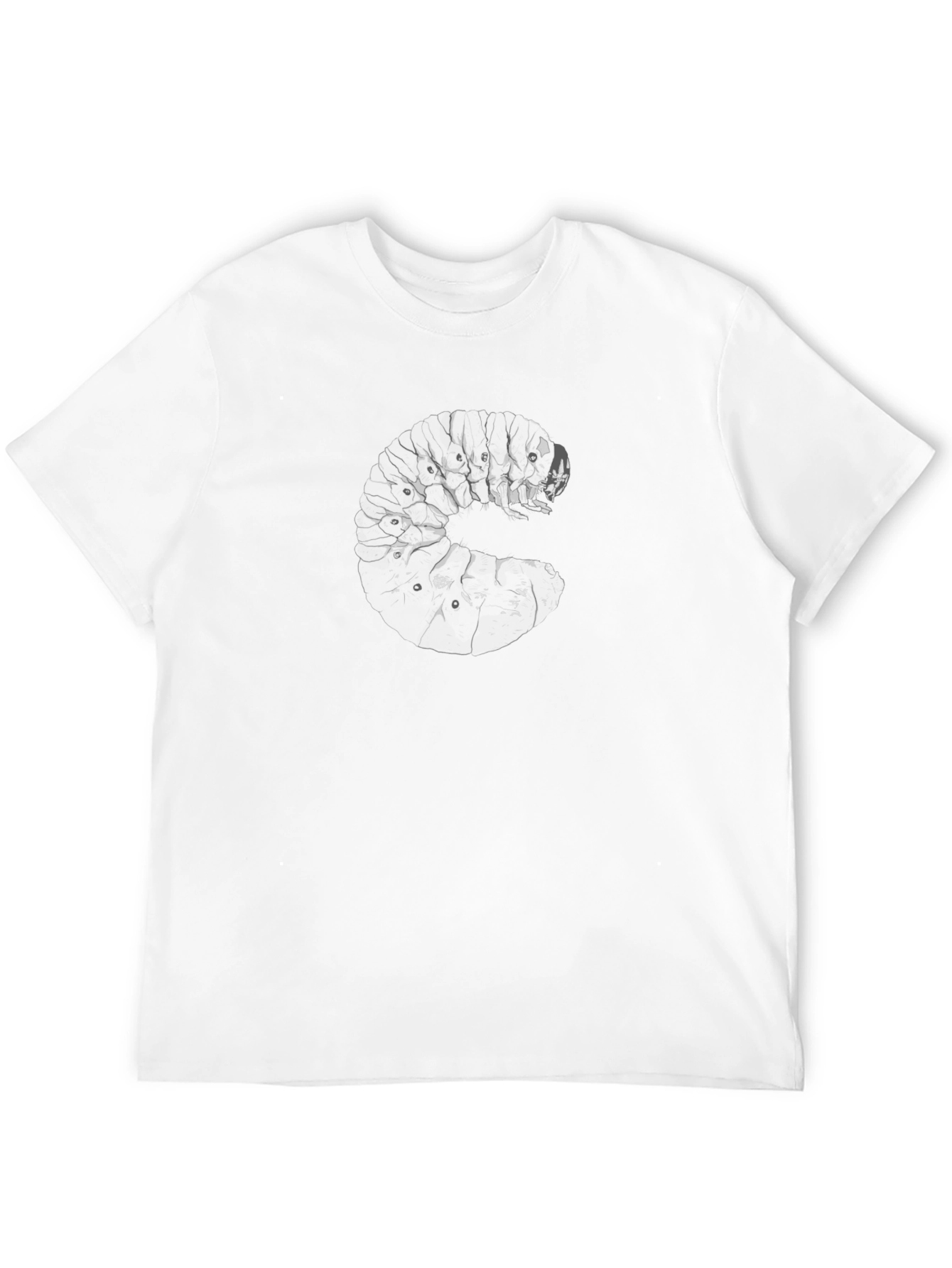 Black Grub Graphic Tee - Insect Print T-Shirt