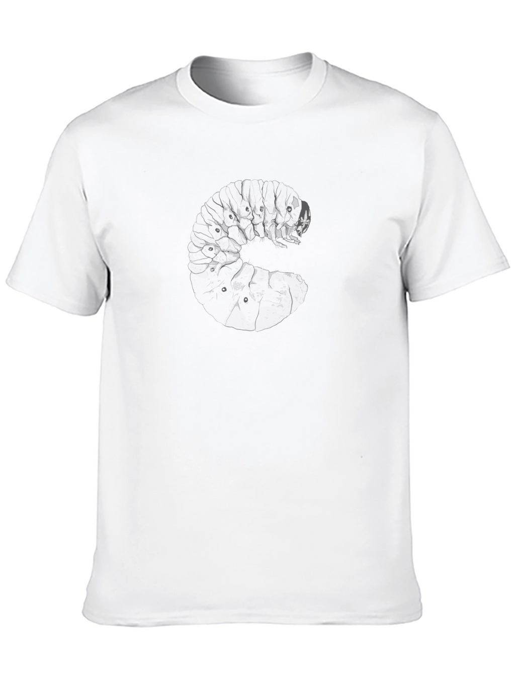Black Grub Graphic Tee - Insect Print T-Shirt