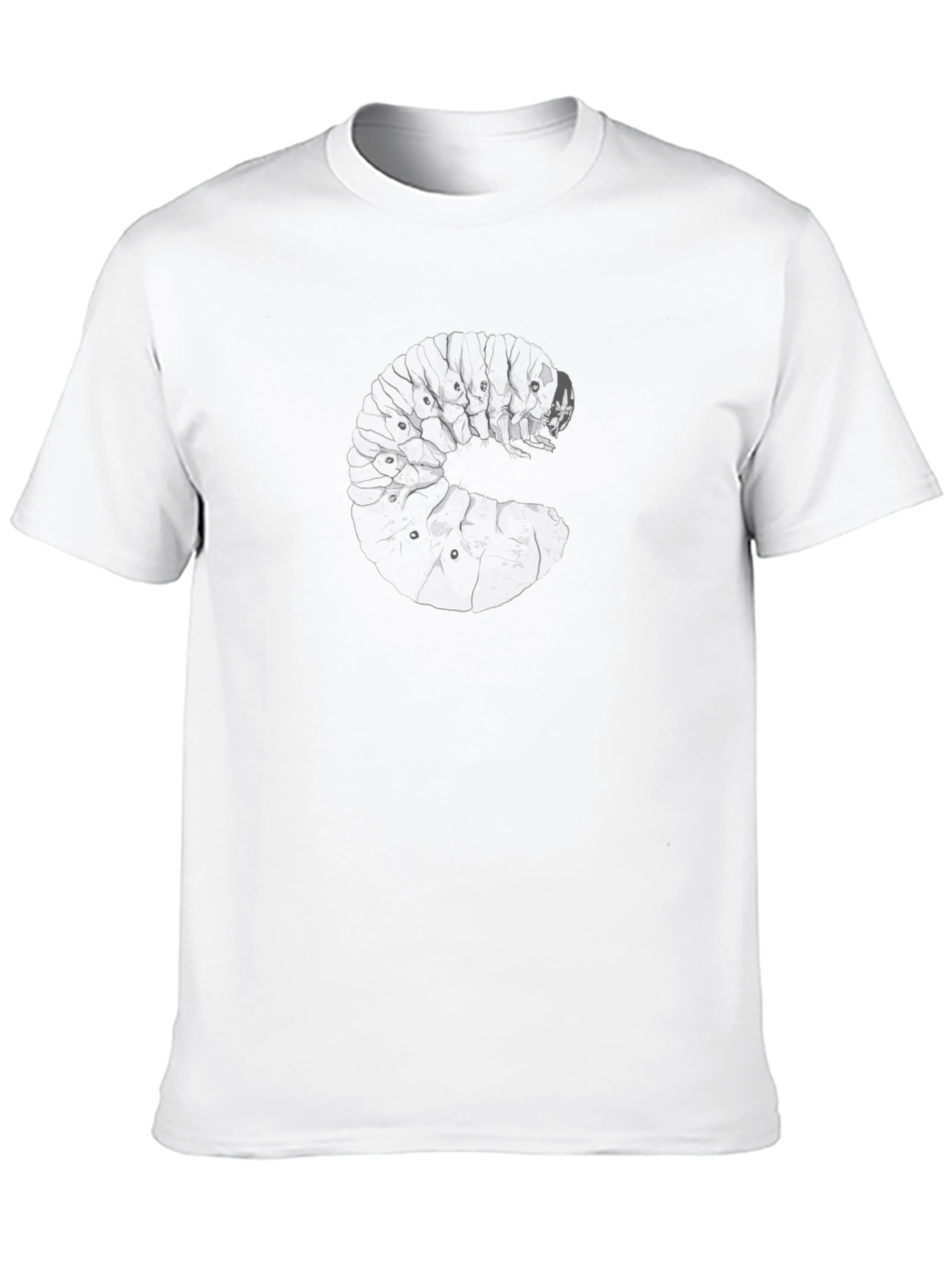 Black Grub Graphic Tee - Insect Print T-Shirt