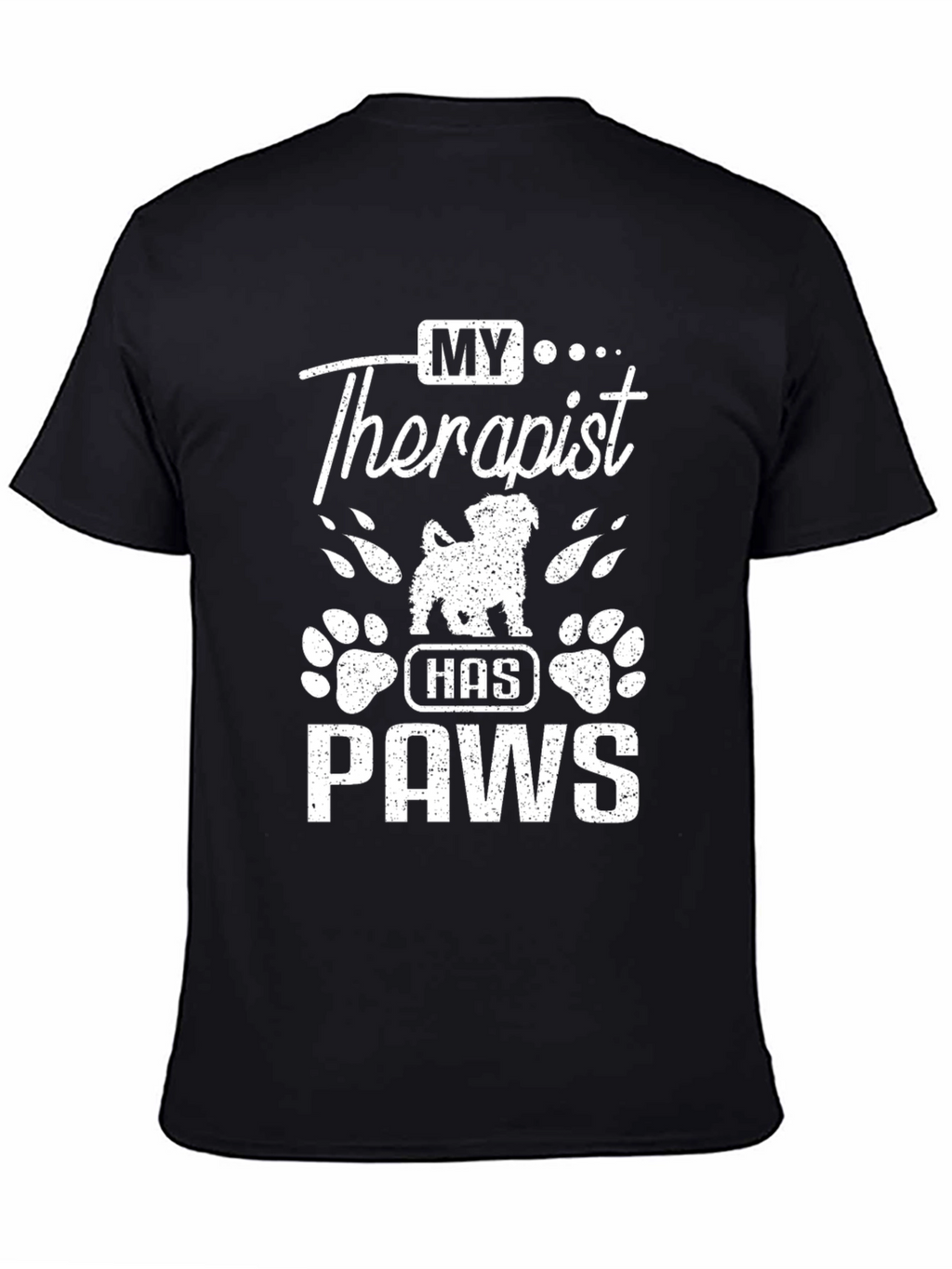 My Therapist Has Paws Black T-Shirt