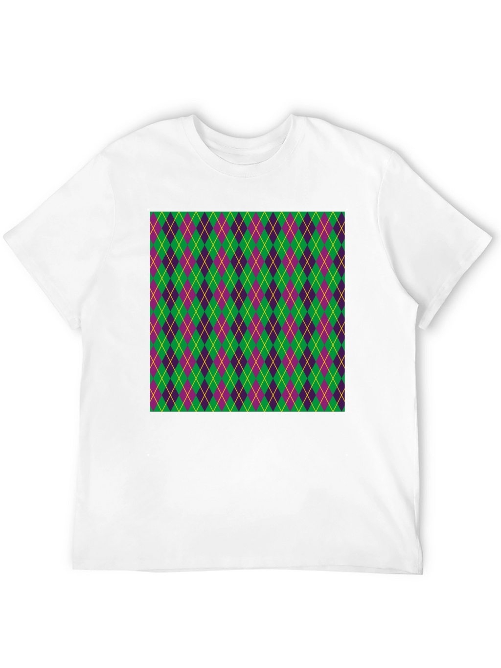 Mardi Gras Argyle T-Shirt Festival Fashion