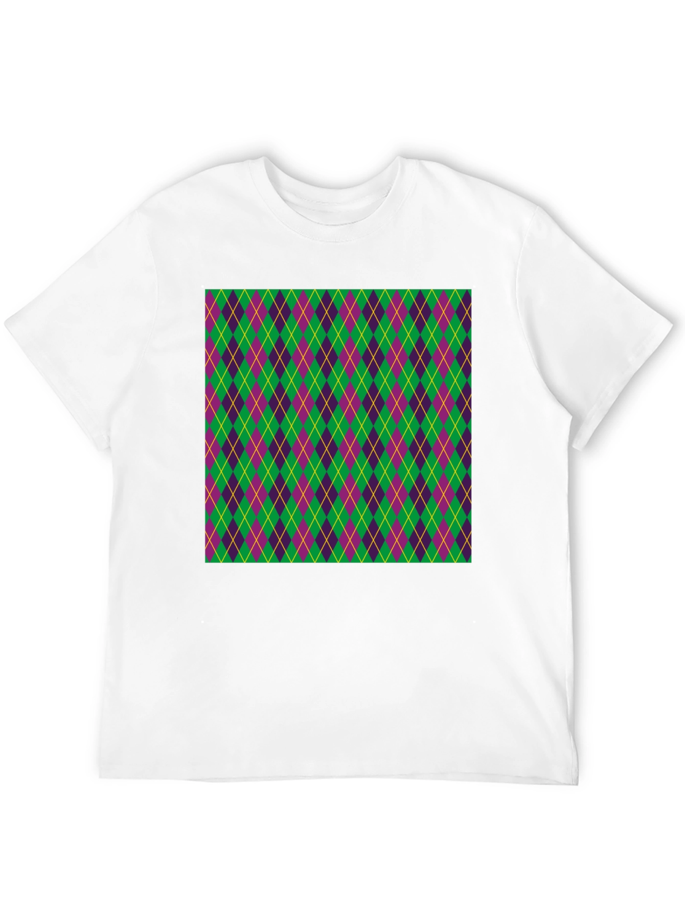 Mardi Gras Argyle T-Shirt Festival Fashion