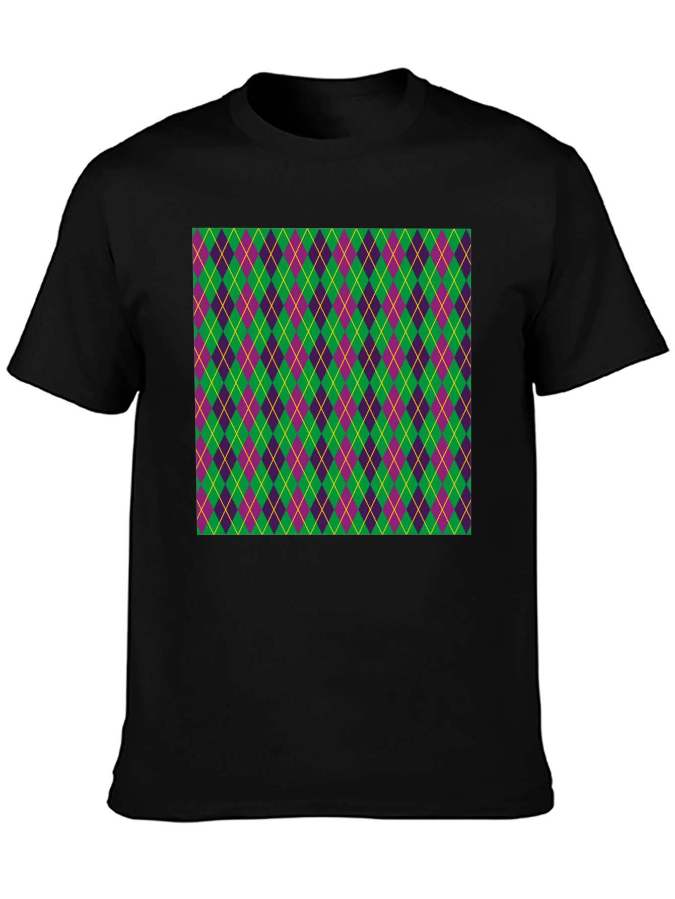 Mardi Gras Argyle T-Shirt Festival Fashion