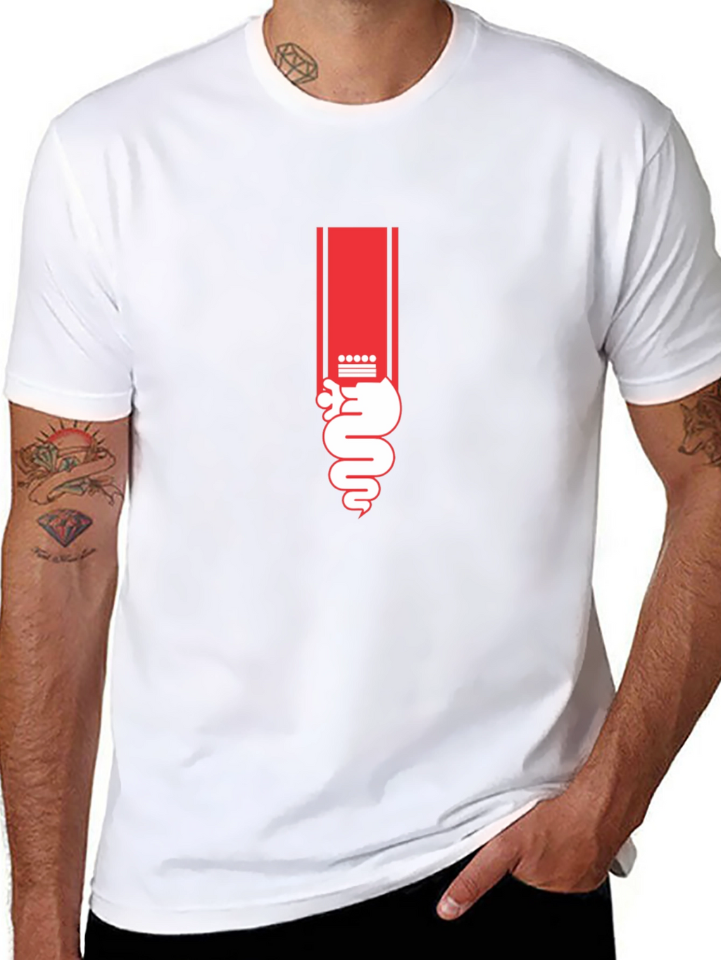 Serpent Graphic Tee - Stylish Black Cotton T-Shirt