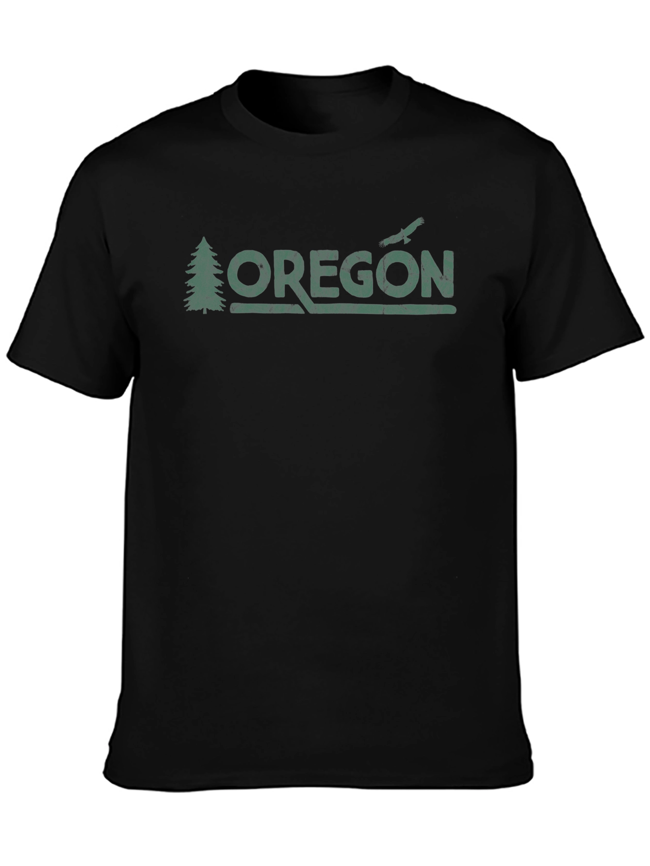 Oregon Graphic Tee - Tree and Bird Design - Black