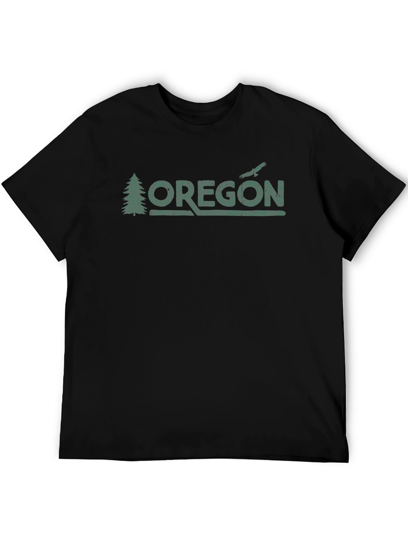 Oregon Graphic Tee - Tree and Bird Design - Black