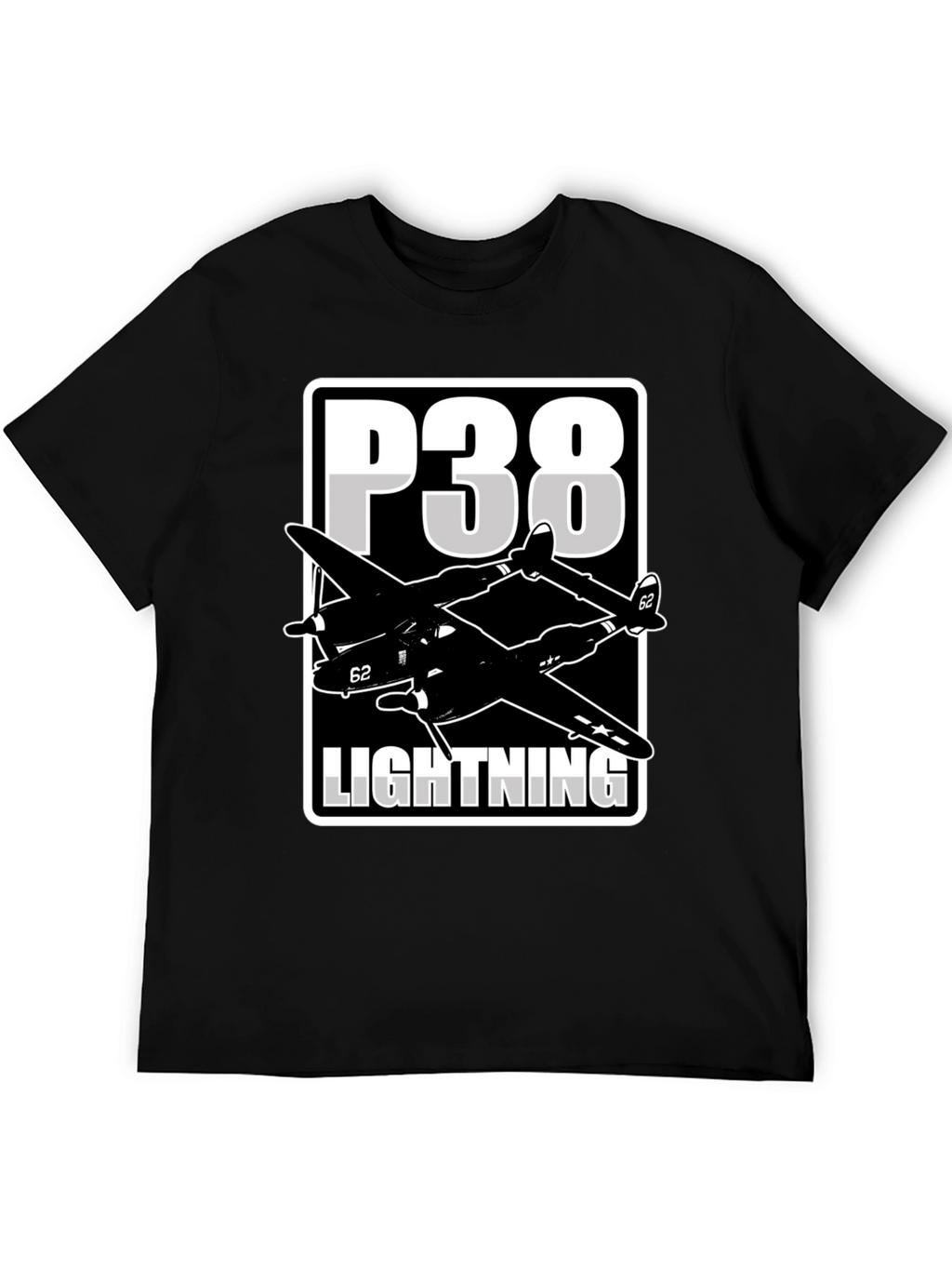 P-38 Lightning Graphic Tee - Classic Airplane Design