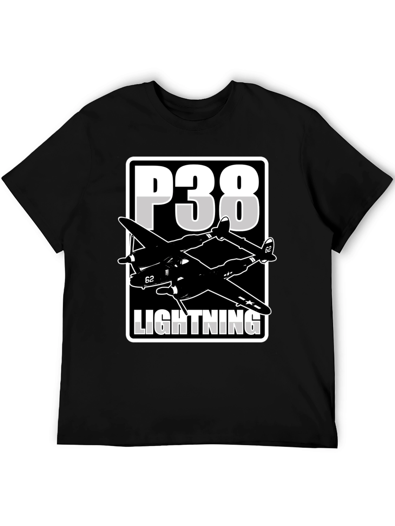 P-38 Lightning Graphic Tee - Classic Airplane Design