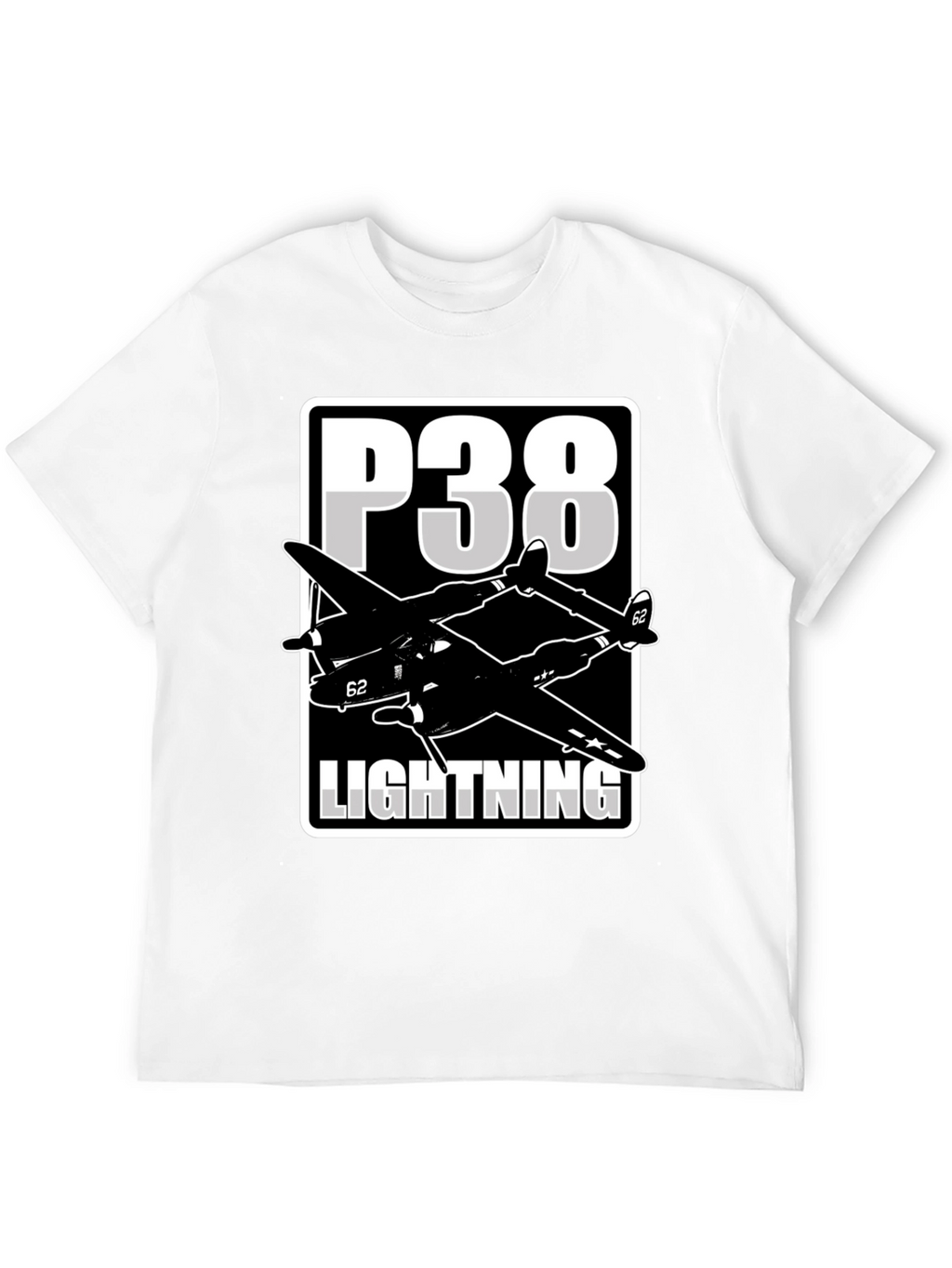 P-38 Lightning Graphic Tee - Classic Airplane Design
