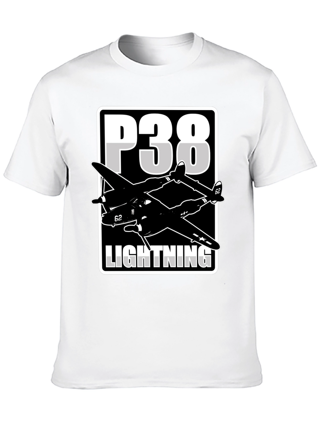 P-38 Lightning Graphic Tee - Classic Airplane Design