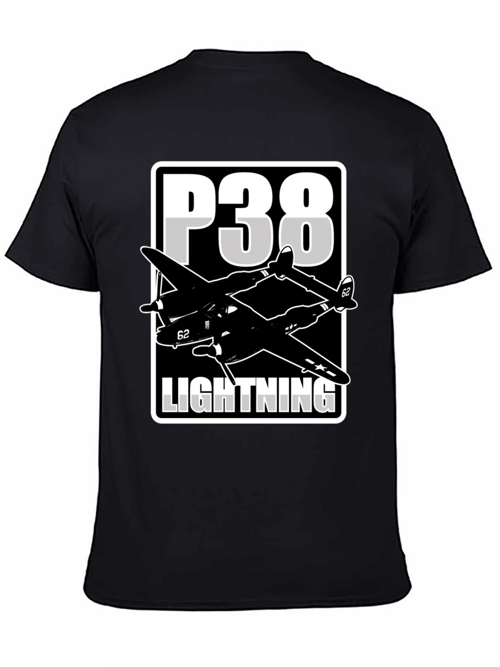 P-38 Lightning Graphic Tee - Classic Airplane Design