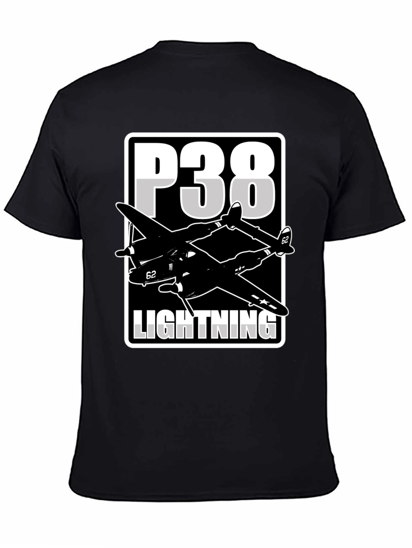 P-38 Lightning Graphic Tee - Classic Airplane Design