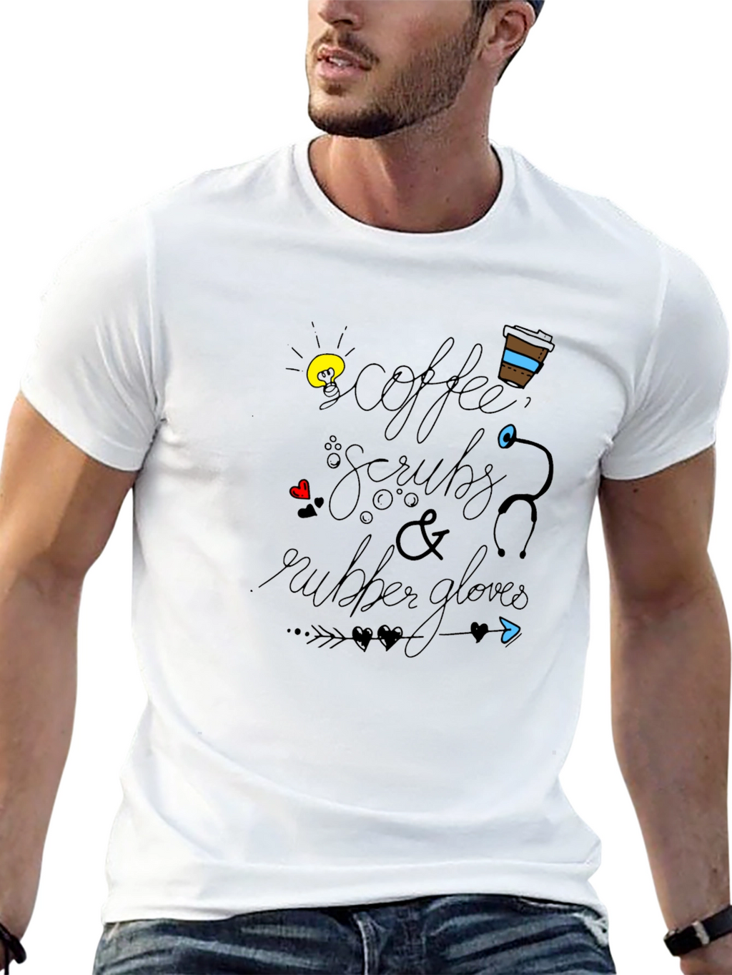 Coffee Scrubs & Rubber Gloves Graphic Tee