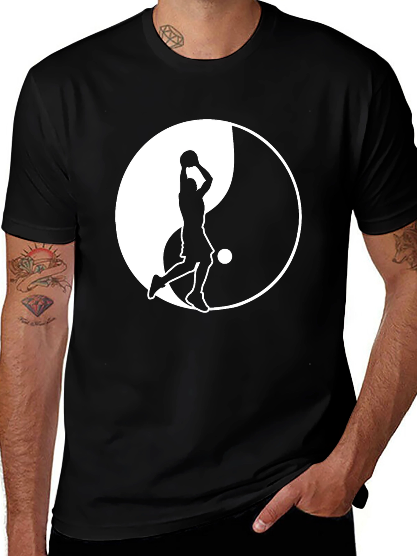 Yin Yang Basketball Graphic Tee