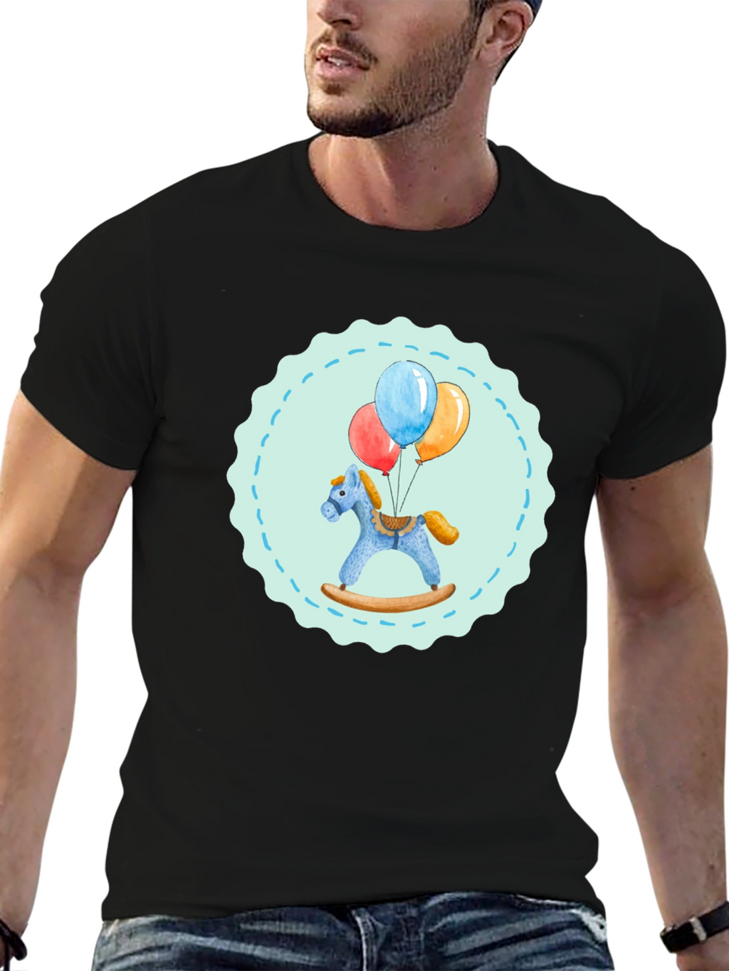 Toy Horse and Balloons Graphic Tee