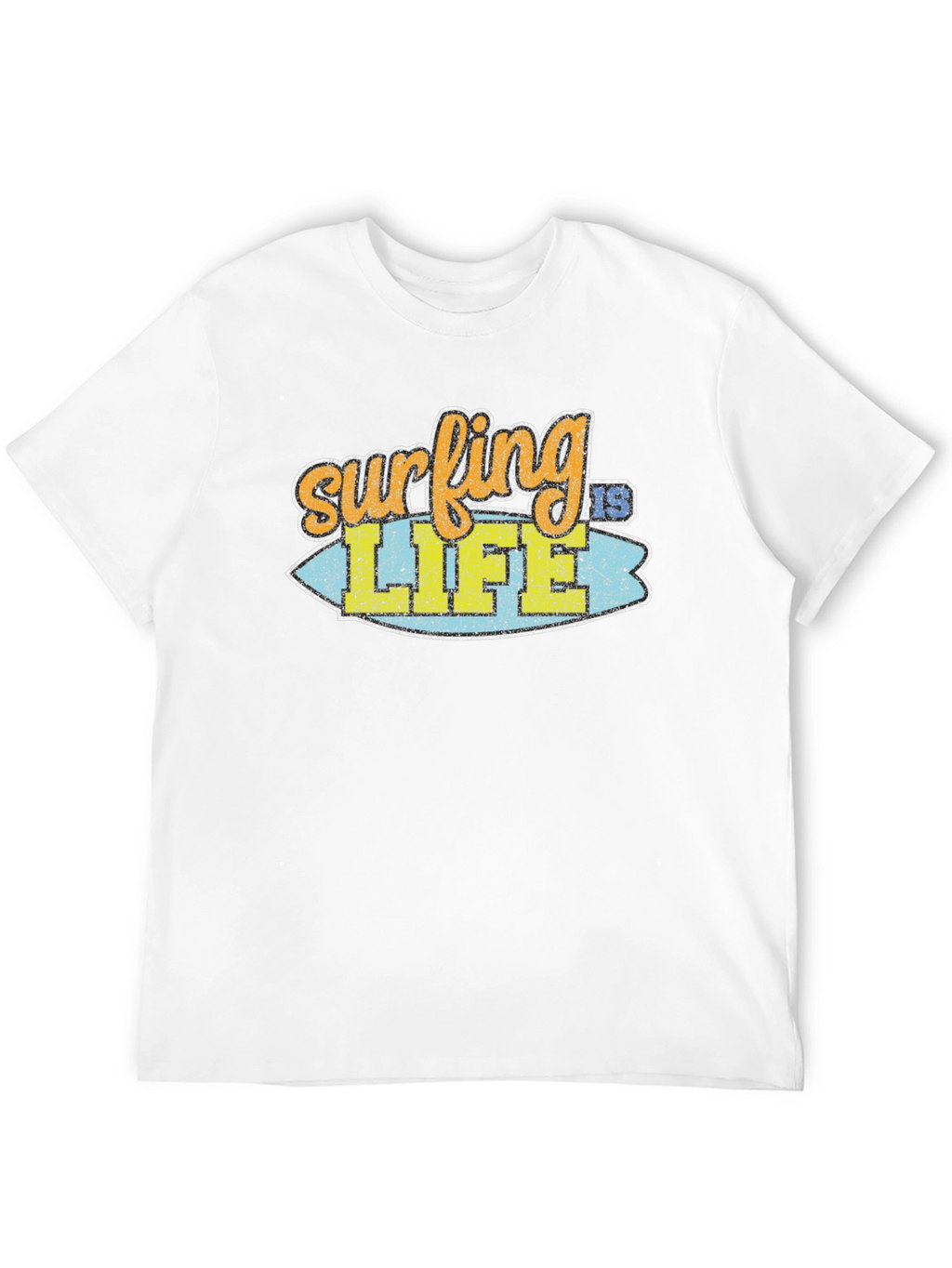 Surfing is Life Graphic Tee - Black Cotton T-Shirt