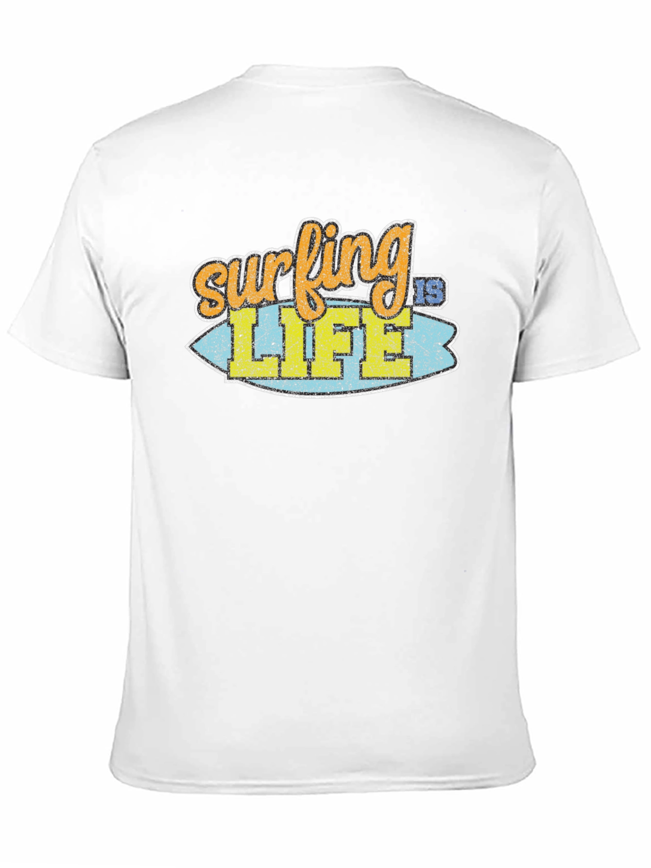 Surfing is Life Graphic Tee - Black Cotton T-Shirt