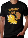 RAWR! I AM 9 Dinosaur Birthday T-Shirt