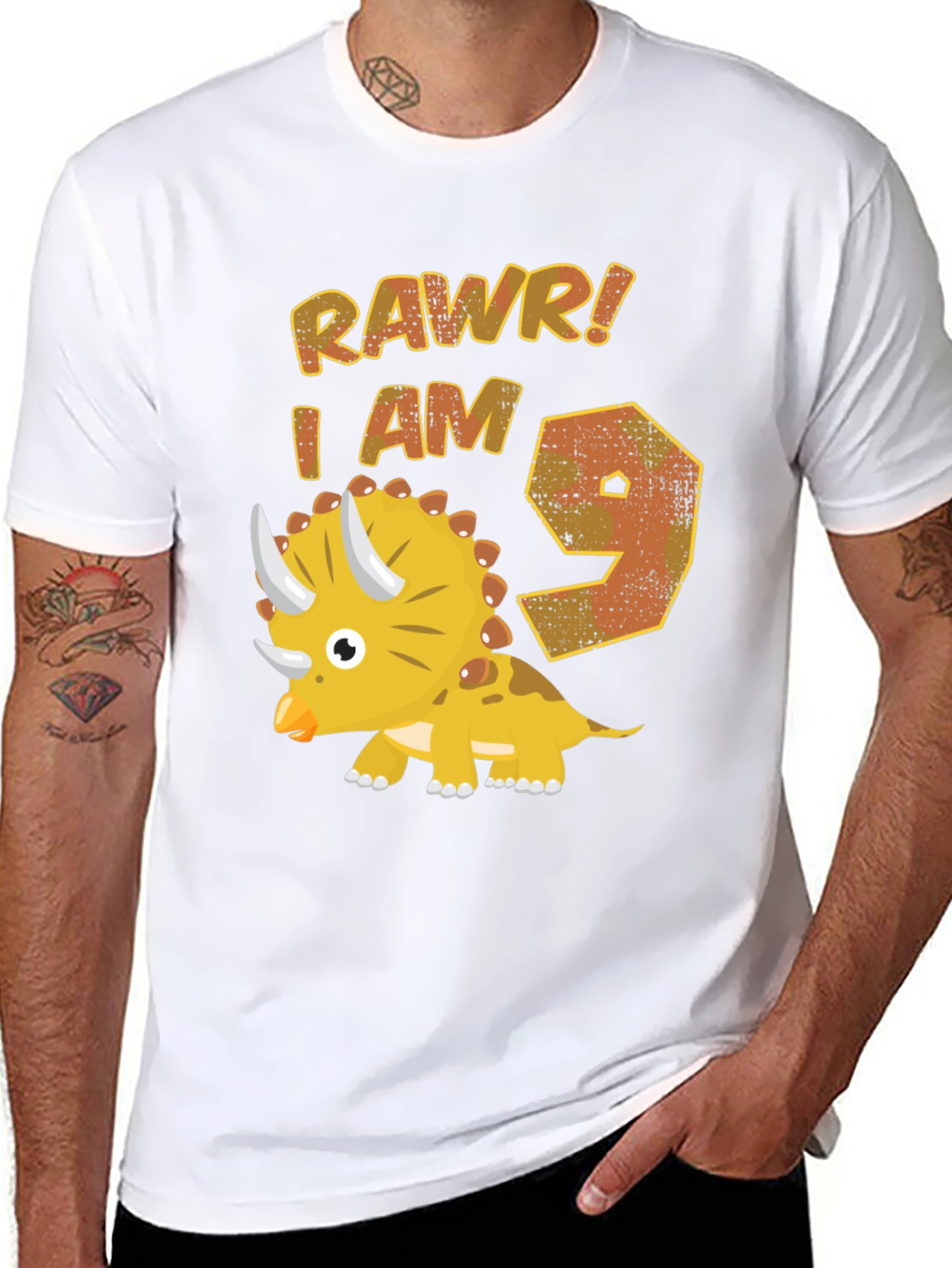 RAWR! I AM 9 Dinosaur Birthday T-Shirt