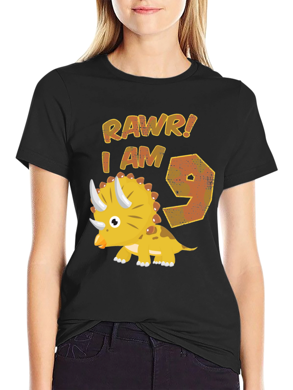 RAWR! I AM 9 Dinosaur Birthday T-Shirt