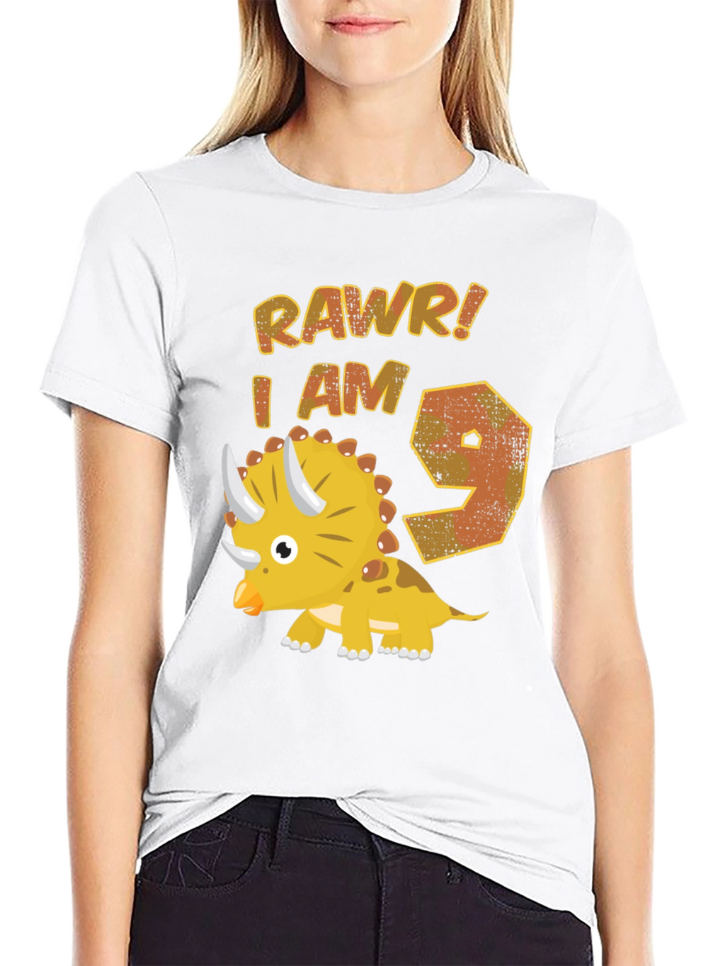 RAWR! I AM 9 Dinosaur Birthday T-Shirt