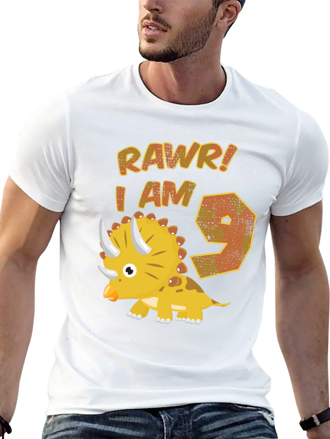 RAWR! I AM 9 Dinosaur Birthday T-Shirt