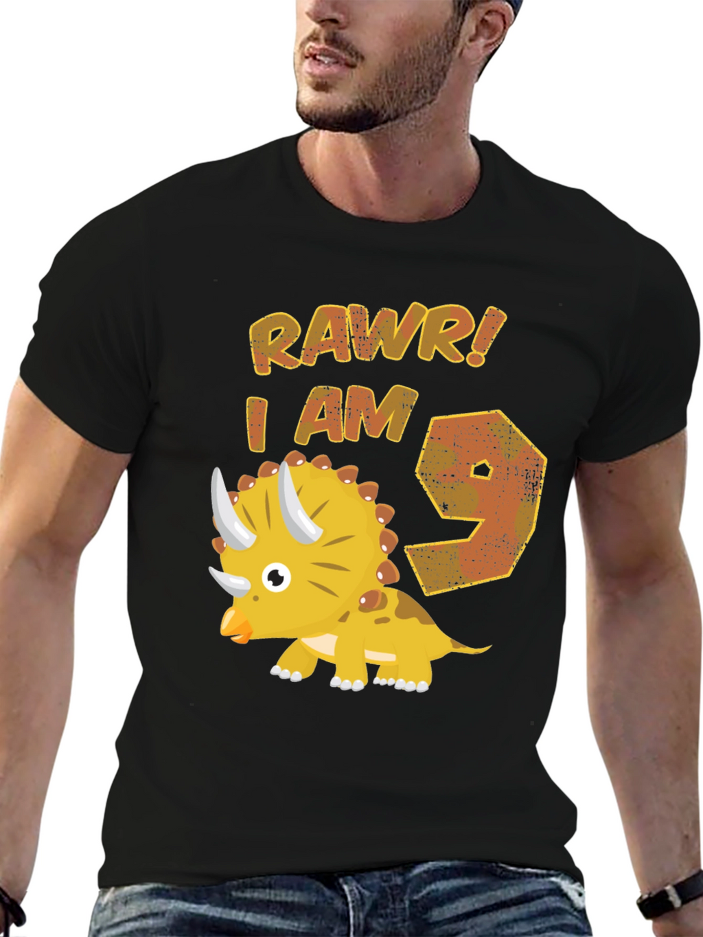 RAWR! I AM 9 Dinosaur Birthday T-Shirt