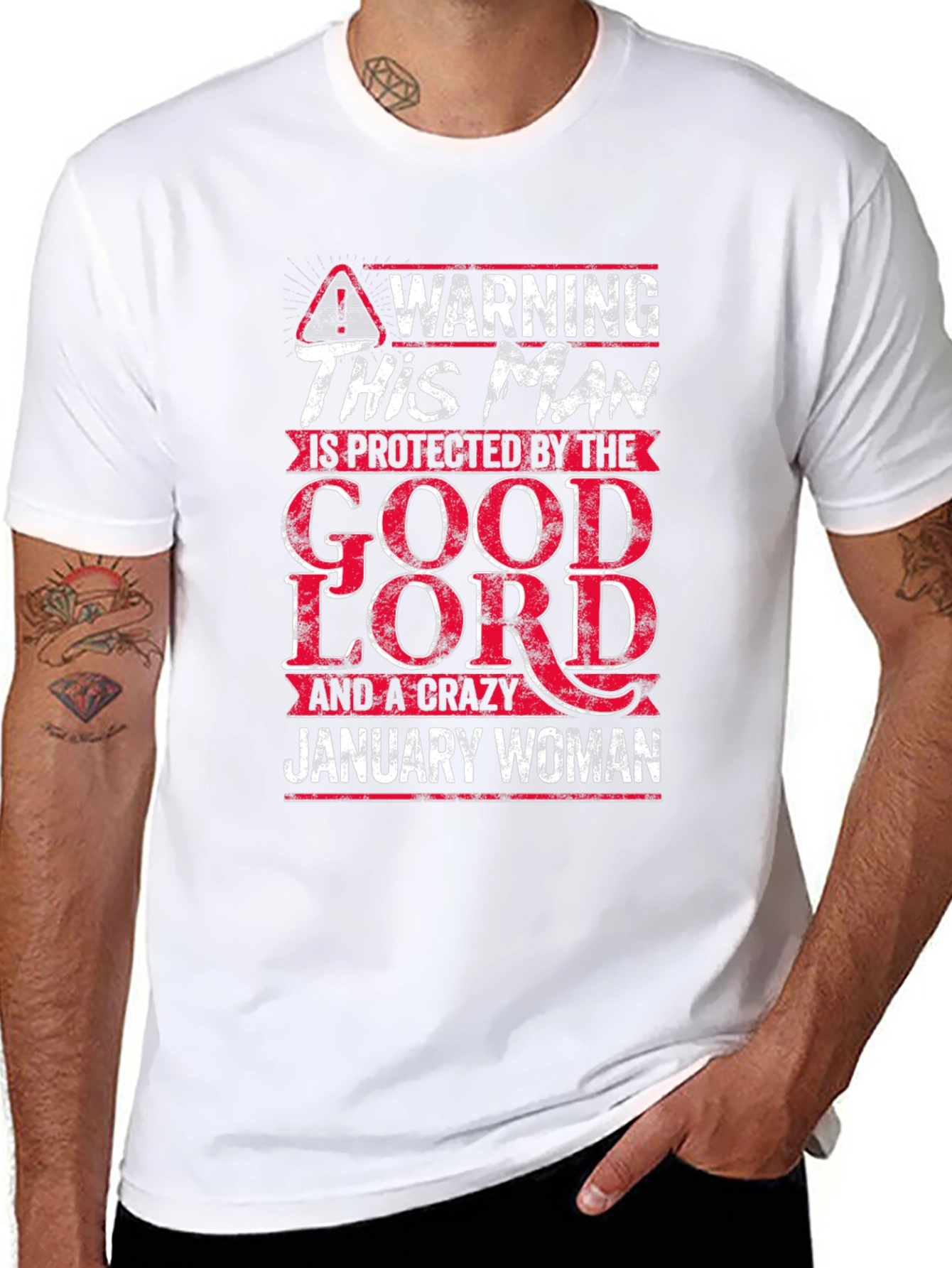 Warning This Man is Protected by January Woman T-Shirt