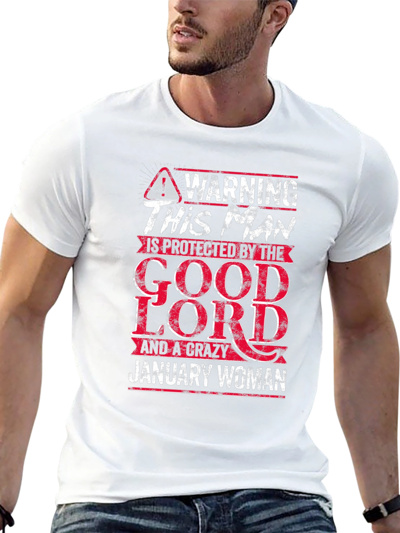 Warning This Man is Protected by January Woman T-Shirt