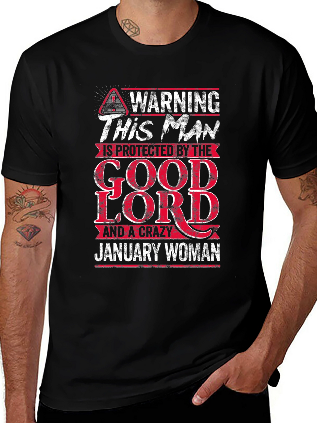 Warning This Man is Protected by January Woman T-Shirt