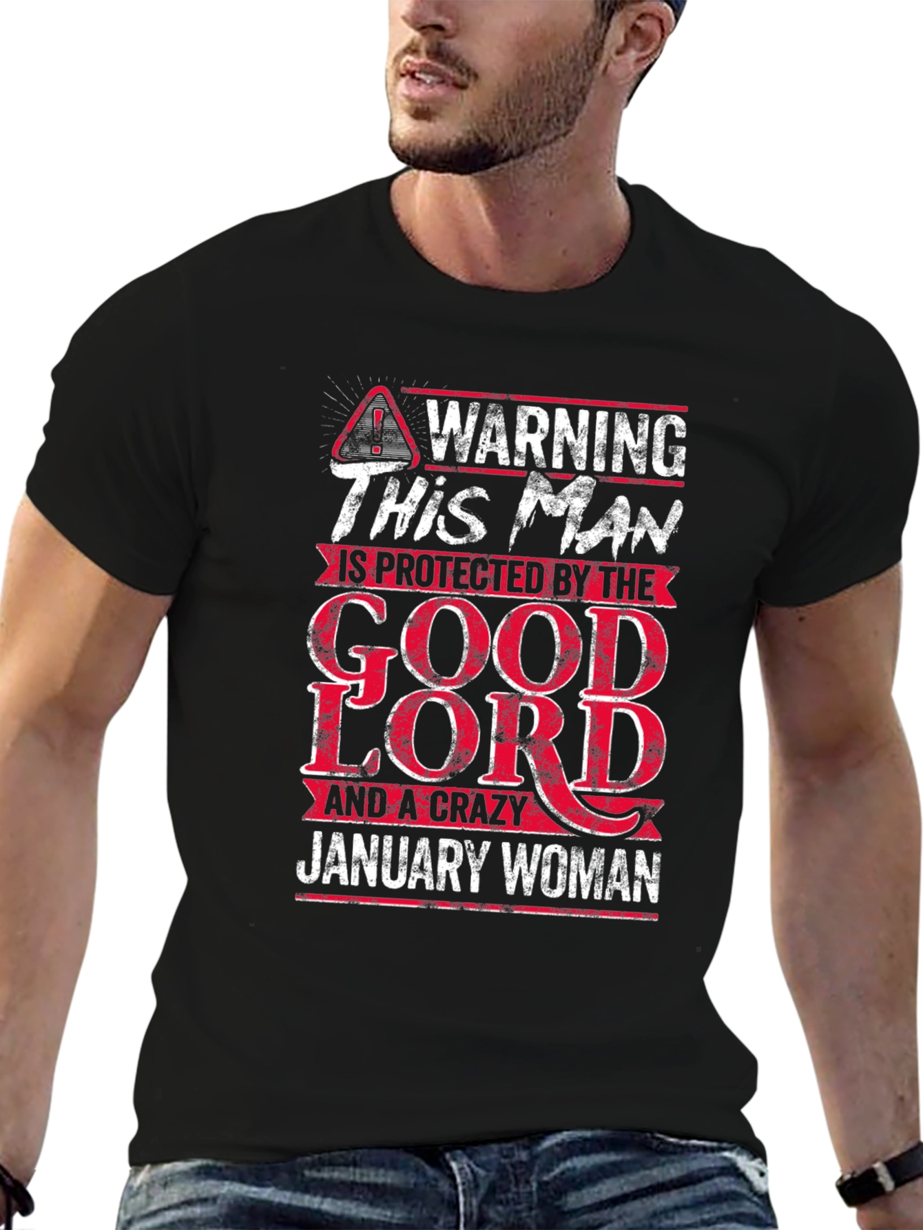Warning This Man is Protected by January Woman T-Shirt