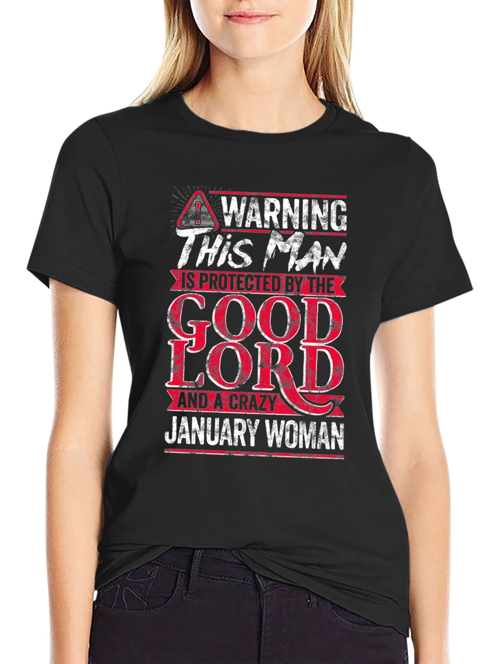 Warning This Man is Protected by January Woman T-Shirt