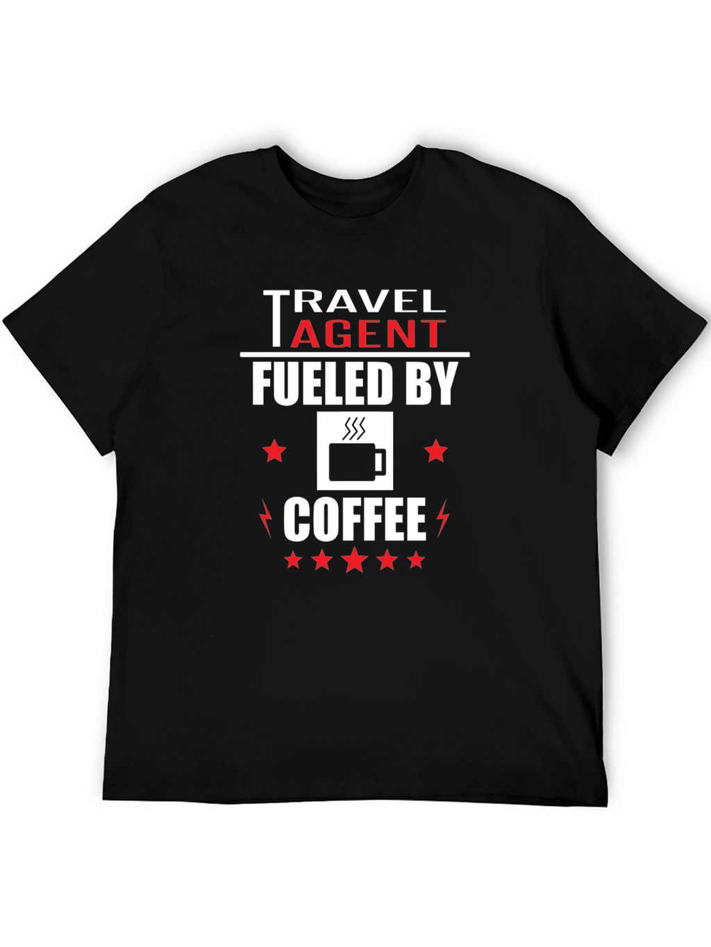 Travel Agent Fueled by Coffee Graphic T-Shirt