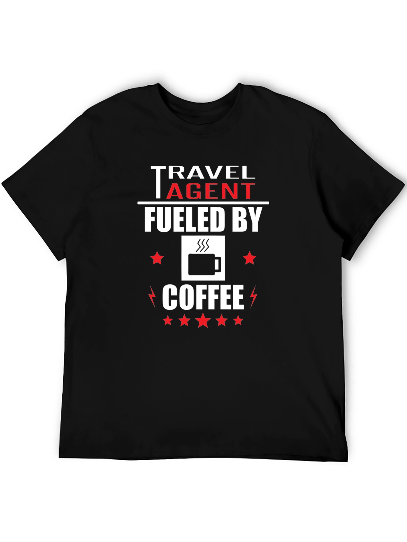 Travel Agent Fueled by Coffee Graphic T-Shirt