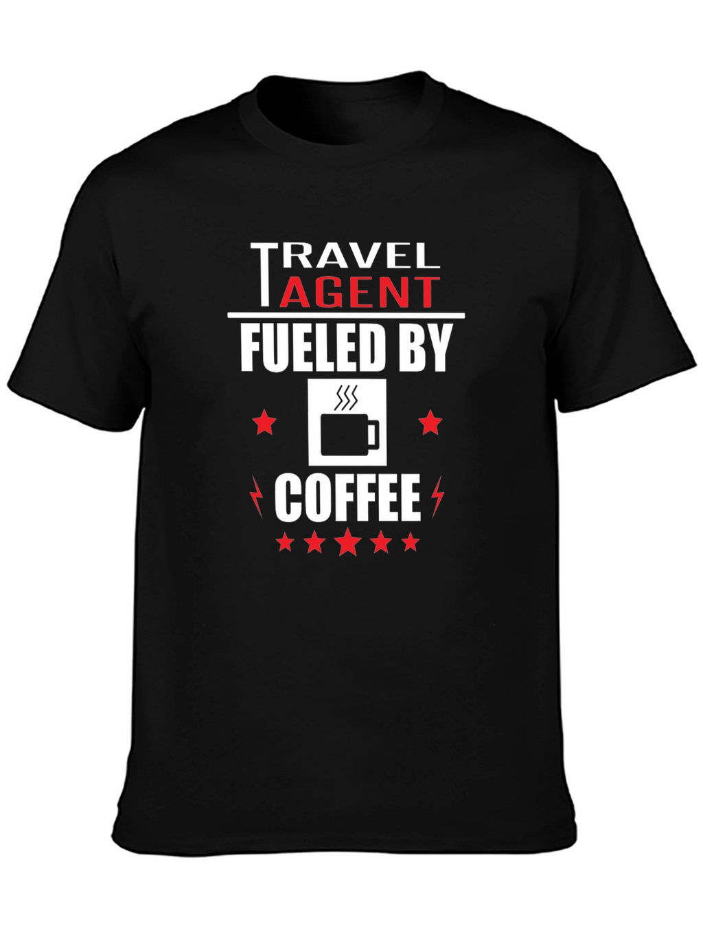 Travel Agent Fueled by Coffee Graphic T-Shirt