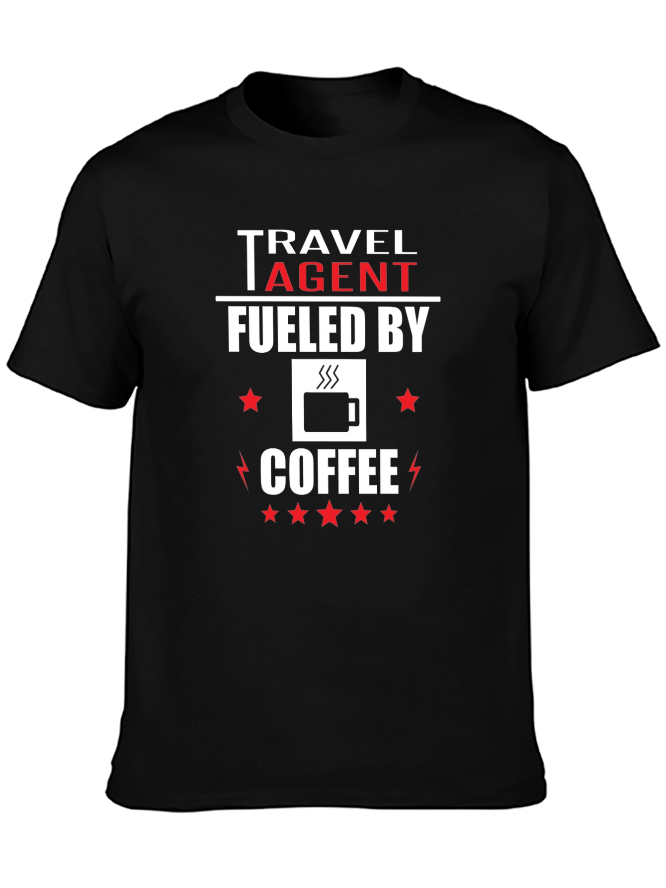 Travel Agent Fueled by Coffee Graphic T-Shirt