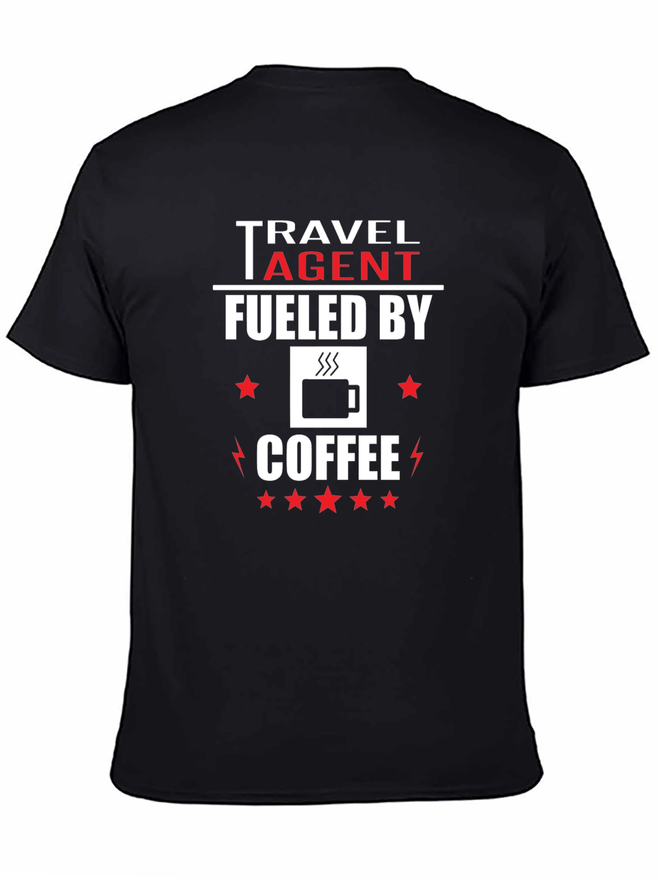 Travel Agent Fueled by Coffee Graphic T-Shirt