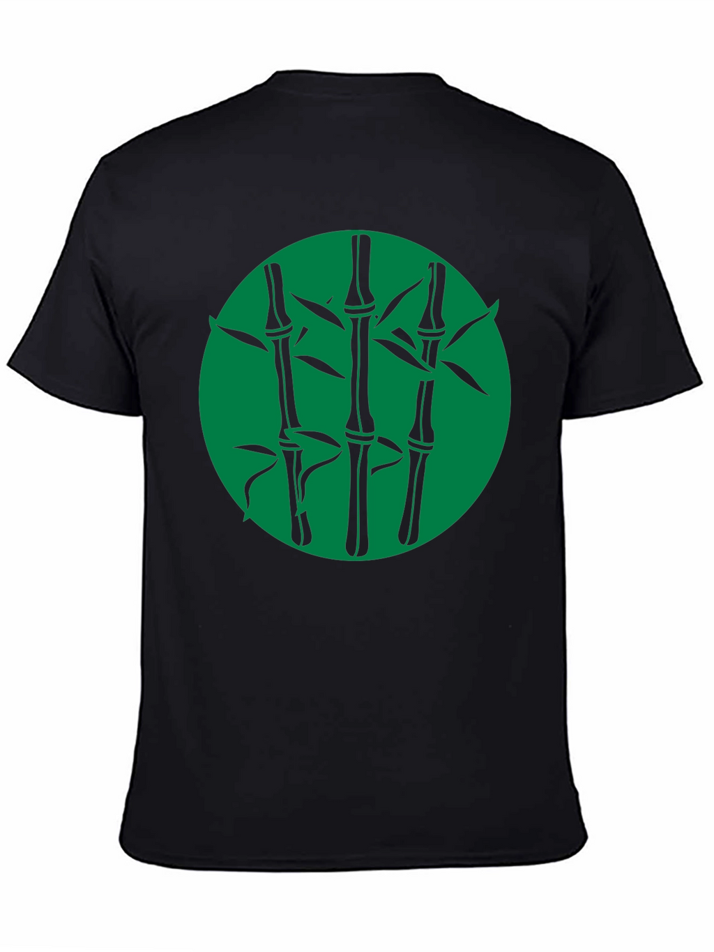 Bamboo Graphic Print Black T-Shirt