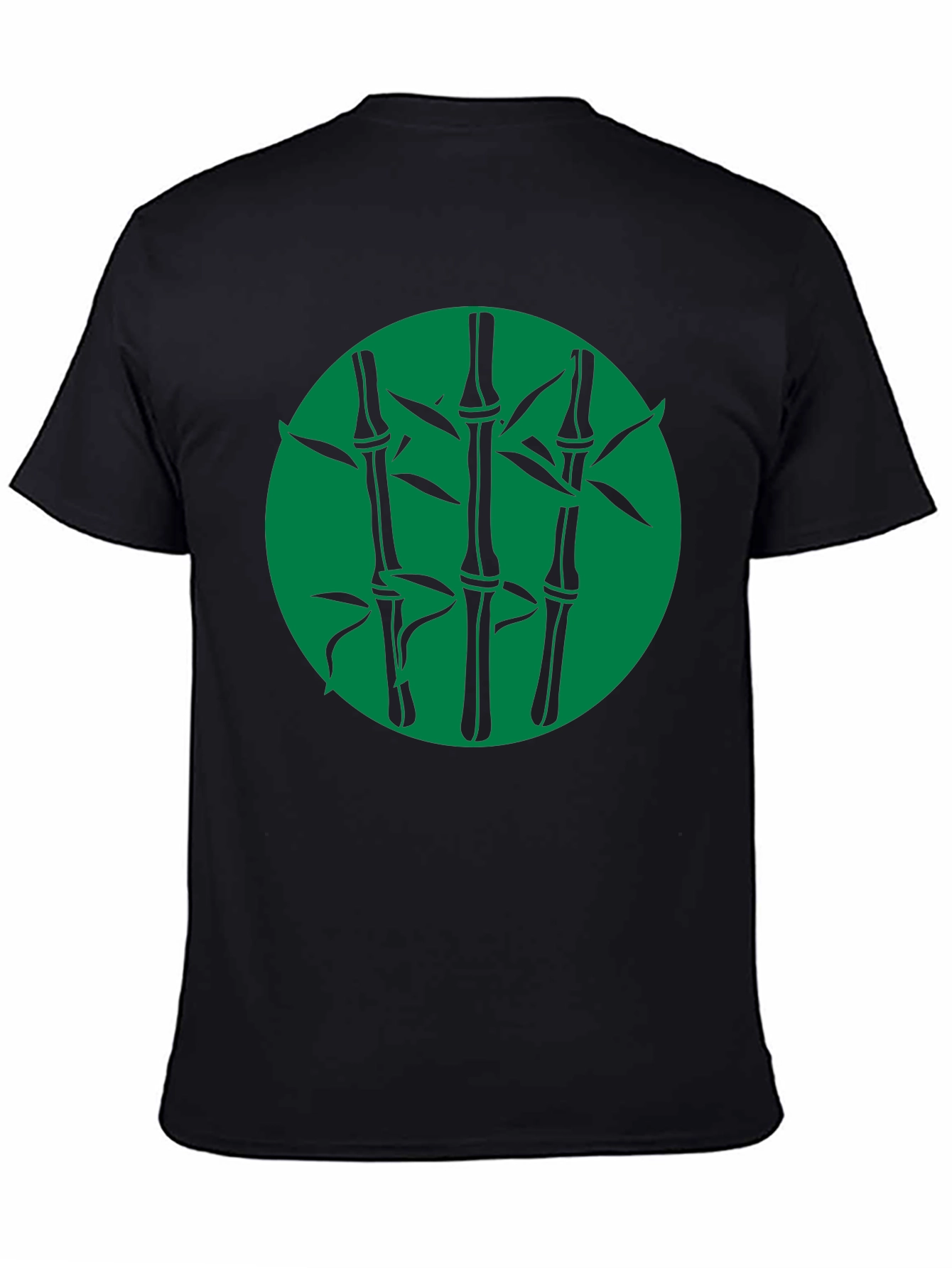 Bamboo Graphic Print Black T-Shirt