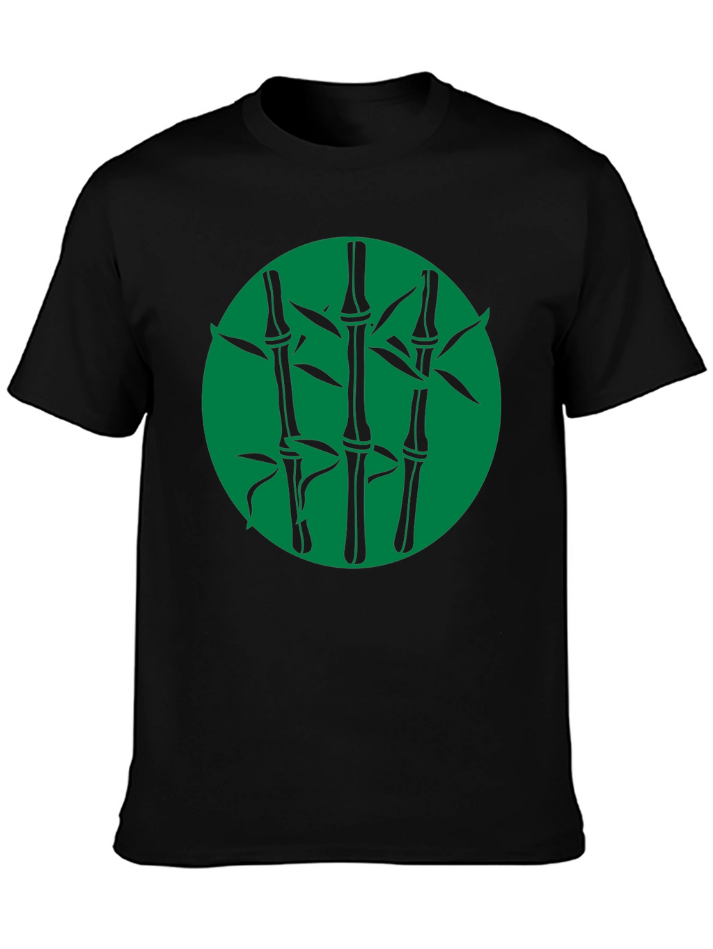 Bamboo Graphic Print Black T-Shirt