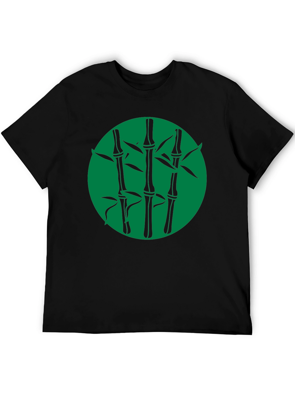 Bamboo Graphic Print Black T-Shirt